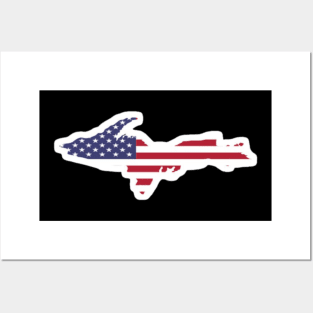 American Flag Upper Peninsula Logo Posters and Art